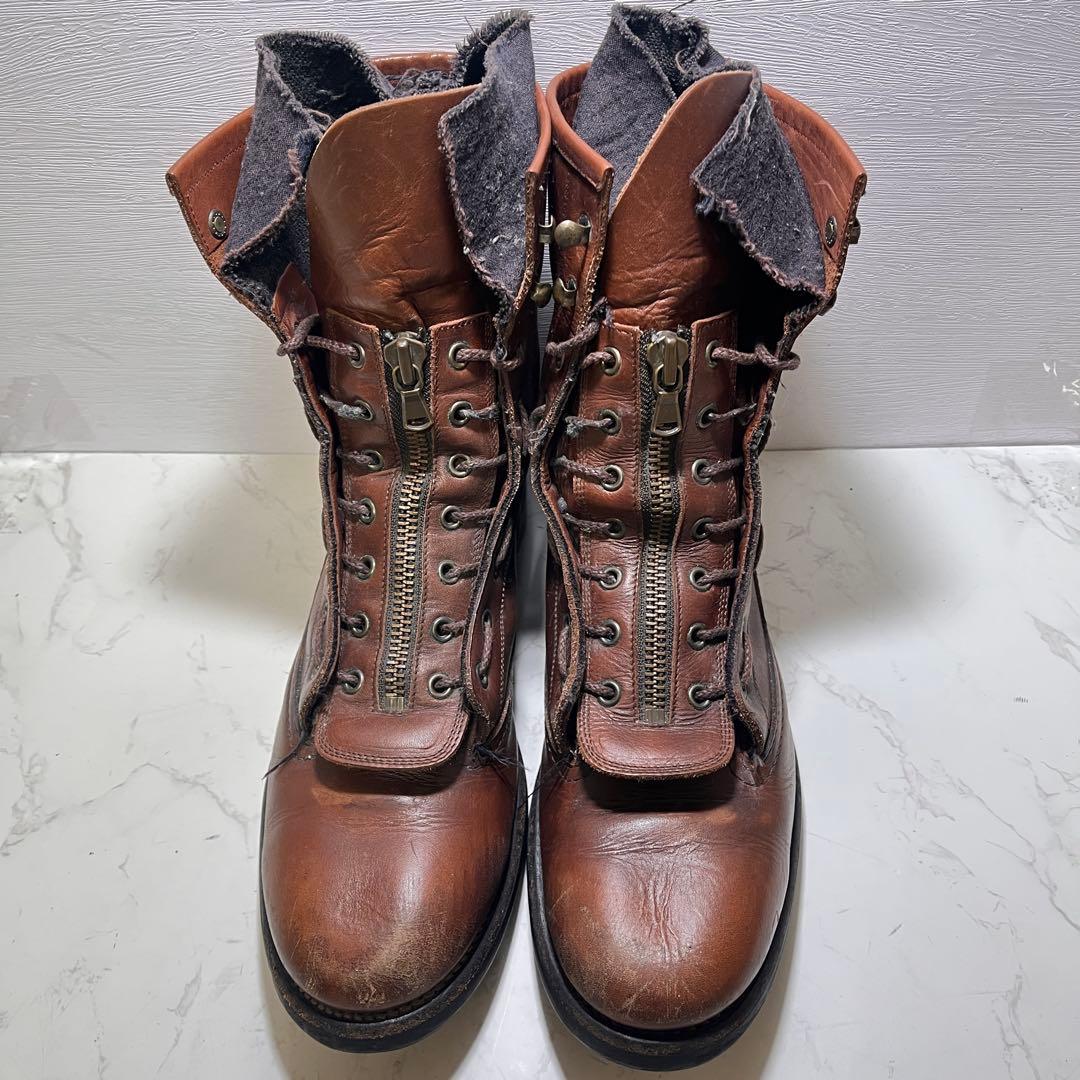 Y2K 雰囲気の塊 アルフレッドバニスター ジップレザーブーツ 日本製 43