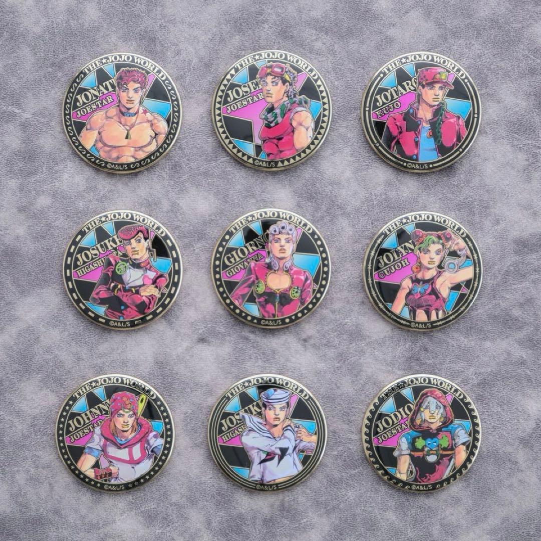 ジョジョの奇妙な冒険 荒木飛呂彦描き下ろし 24金メッキ缶バッジ 空条