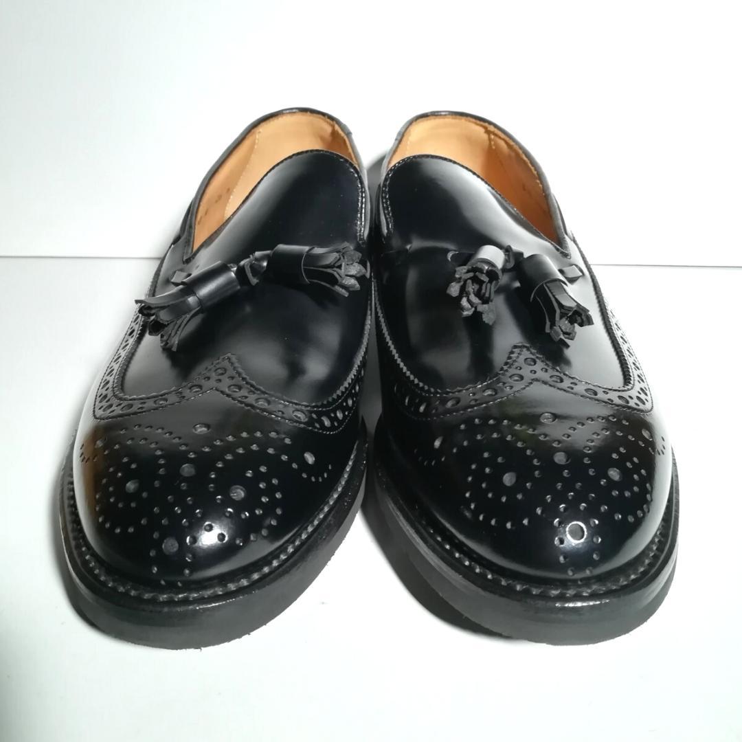 d0393 新品同様・試着程度 リーガル ウイングタッセルローファー 26 黒