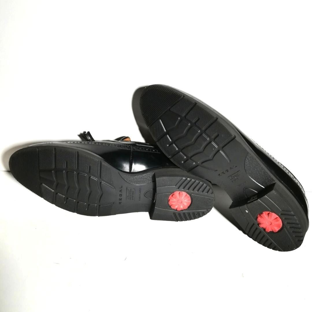 d0393 新品同様・試着程度 リーガル ウイングタッセルローファー 26 黒