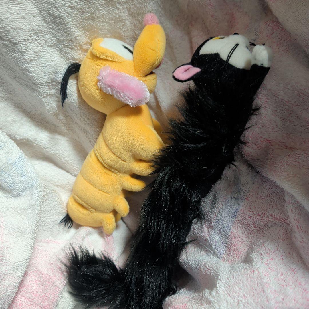 不思議の国のアリス イモムシ ☆プルート☆フィガロ ぬいぐるみ Disney - 不思議の国のアリス Disney ぬいぐるみ プルート ほうき犬