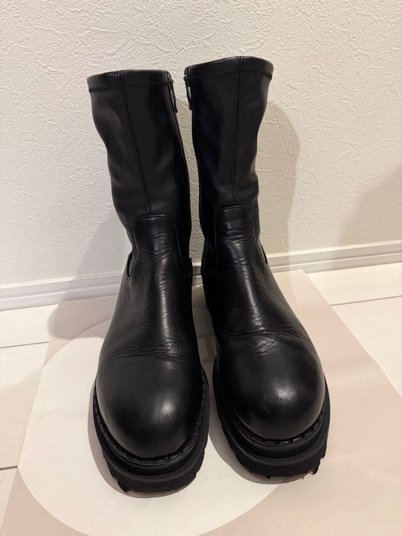 ＊ダイアナ＊黒 レザー 厚底 ジッパーショートブーツ diana（プラスダイアナ） ブーツ 「軽量」厚底レースアップショート