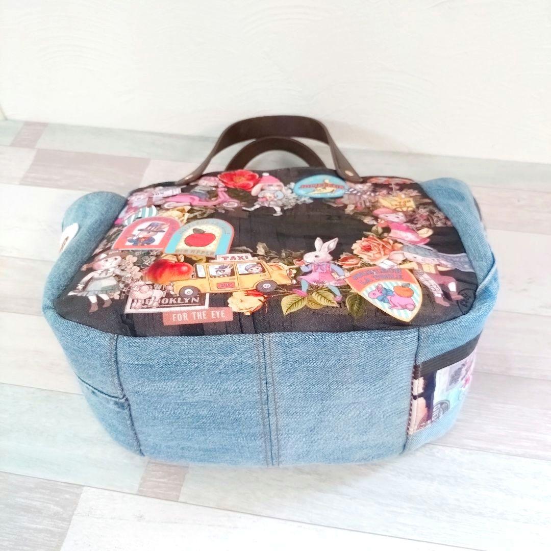 大判コラコラ×デニムリメイクバッグ ☆ ジョリーフルール