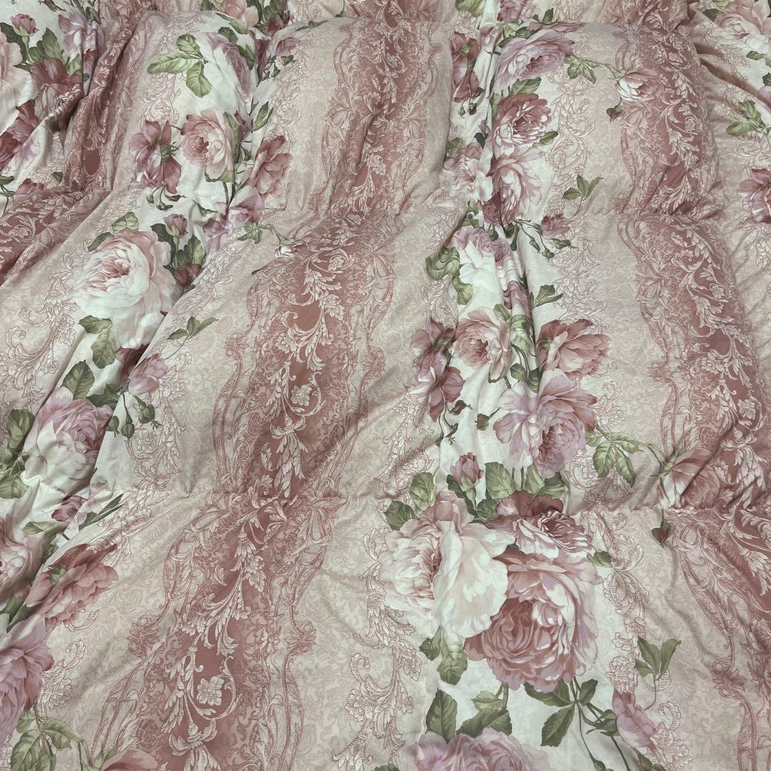 羽毛布団 ダブル 花柄 190×210 日本製 布団 羽毛布団 ダブル D 190 210 ホワイトダックダウン 85