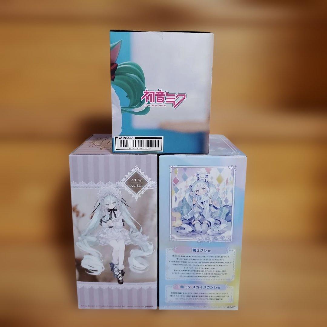 初音ミク Desktop Cute フィギュア+初音ミク、雪ミクぬースト 3点
