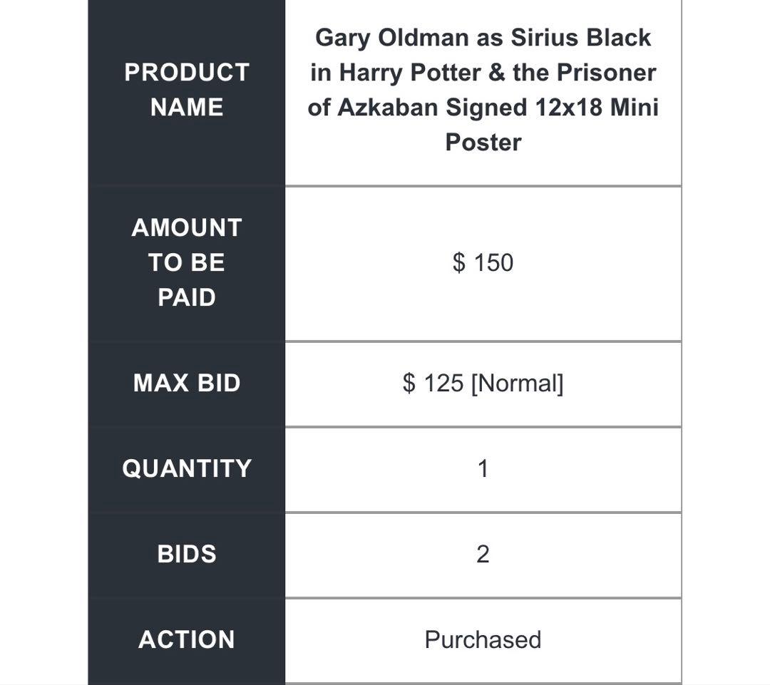 認証付き]ゲイリーオールドマン氏直筆サイン入りキャラポスター