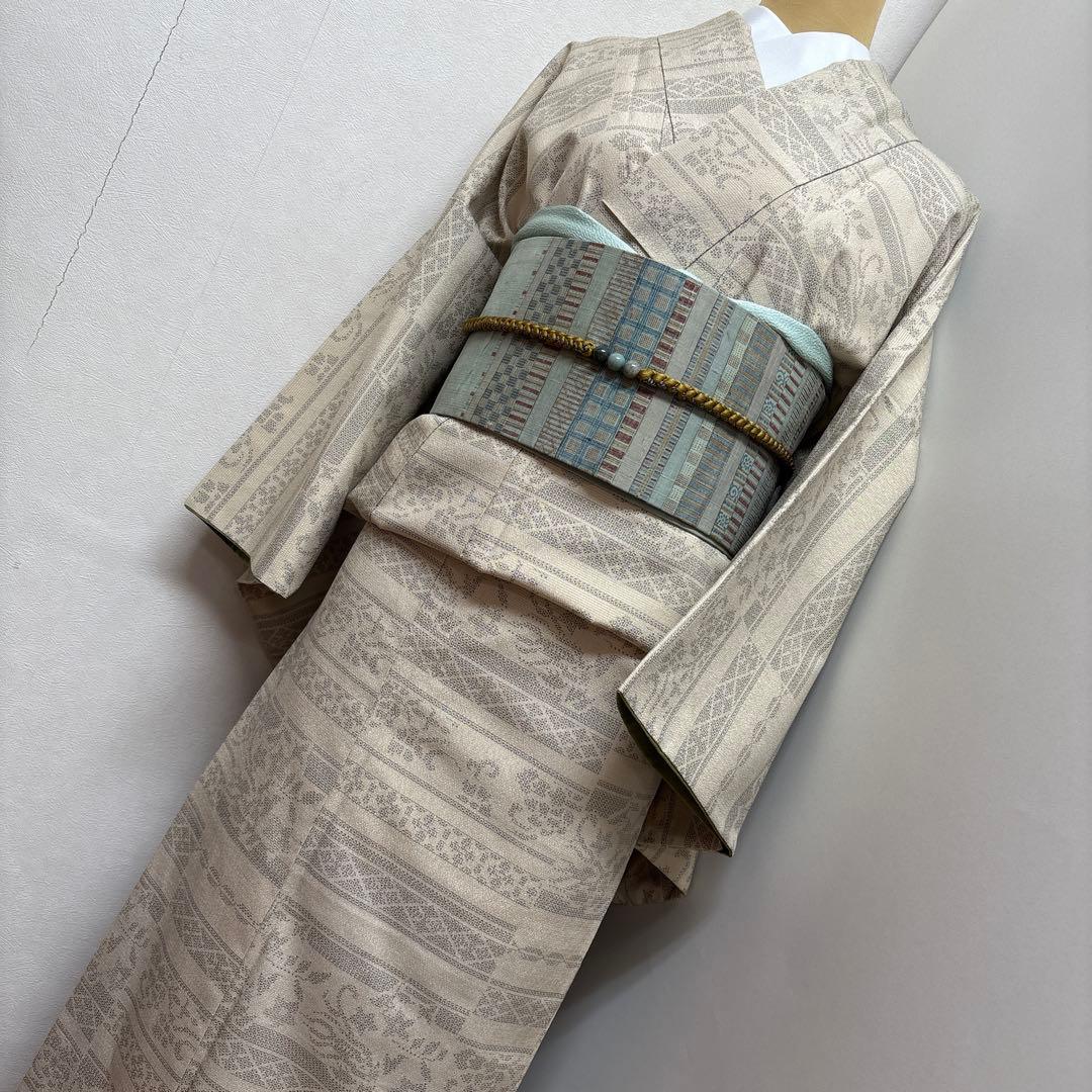 正絹 塩沢紬 袷仕立て トールサイズ