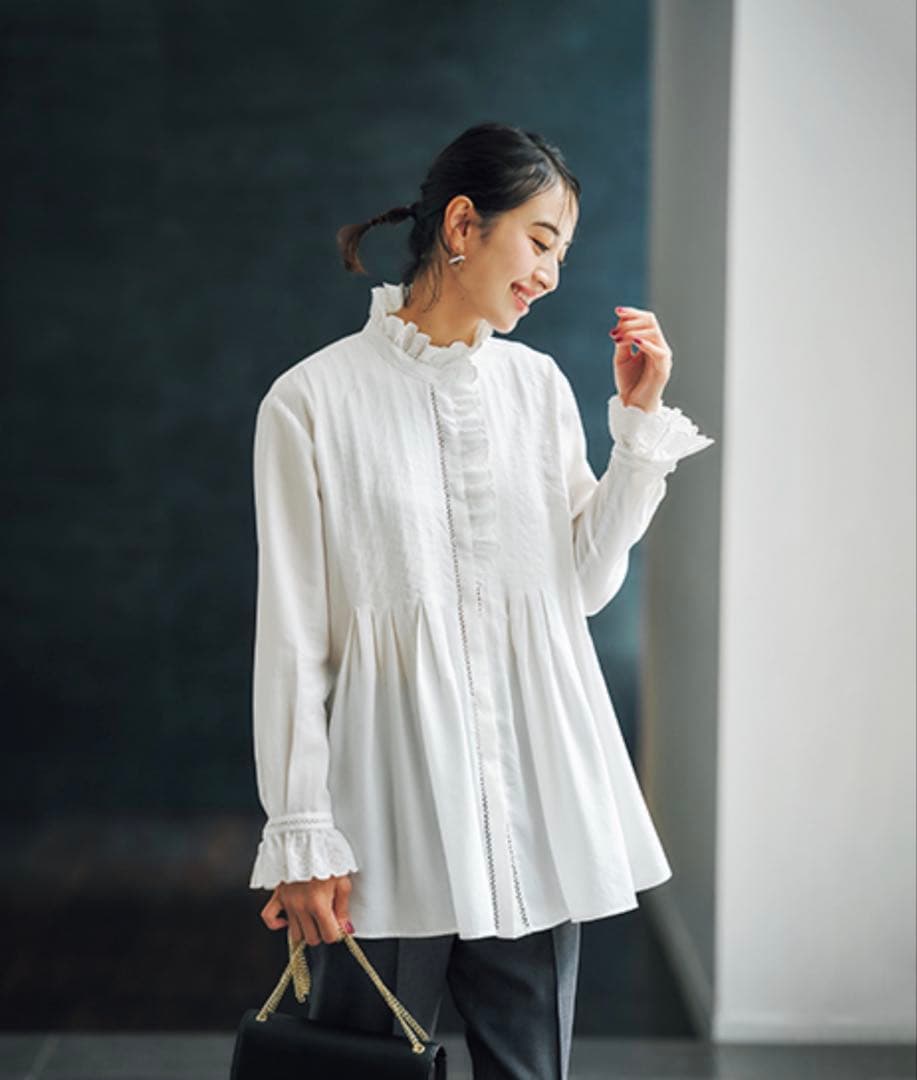 【美品】laubeblanc Geometric Lace Blouce Geometric Lace Blouse – L'AUBE BLANC
