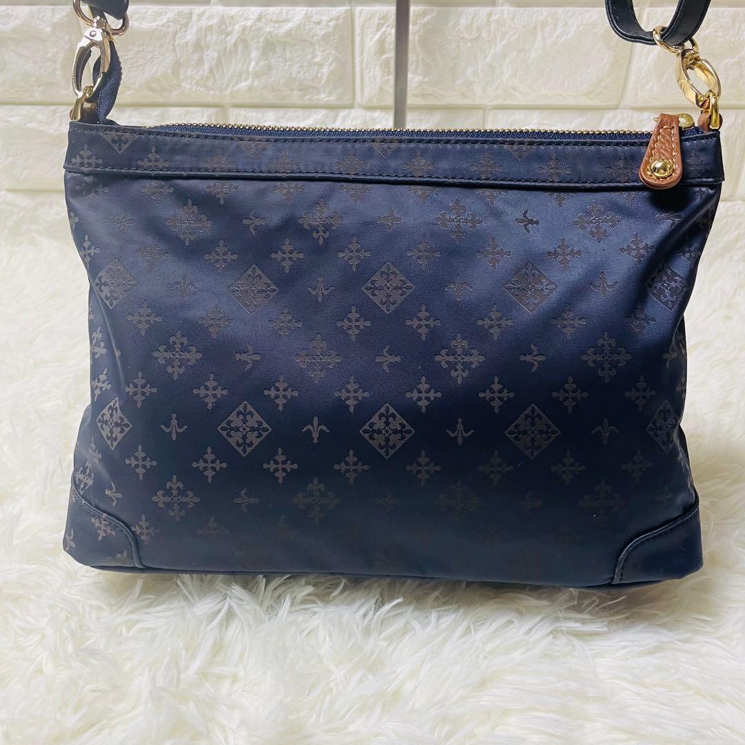 極美品】russet ラシット 2WAYショルダーバッグ ネイビー ポーチ可