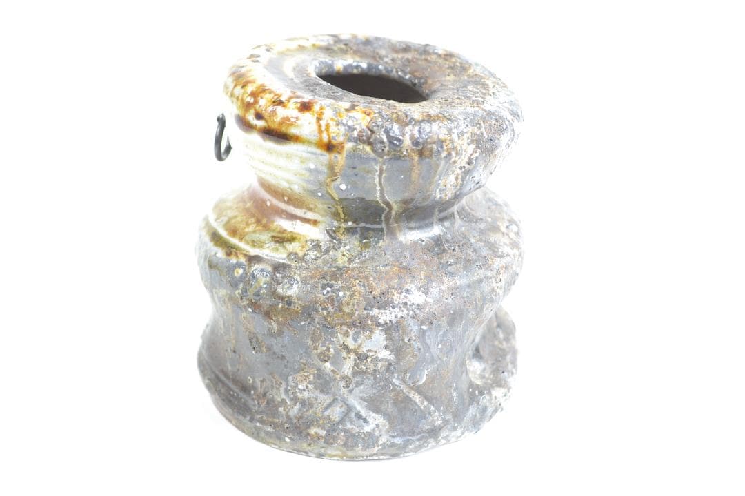 茶道具 大徳寺管長 小田 雪窓師書付 信楽焼 ウズクマル花入 楽入造