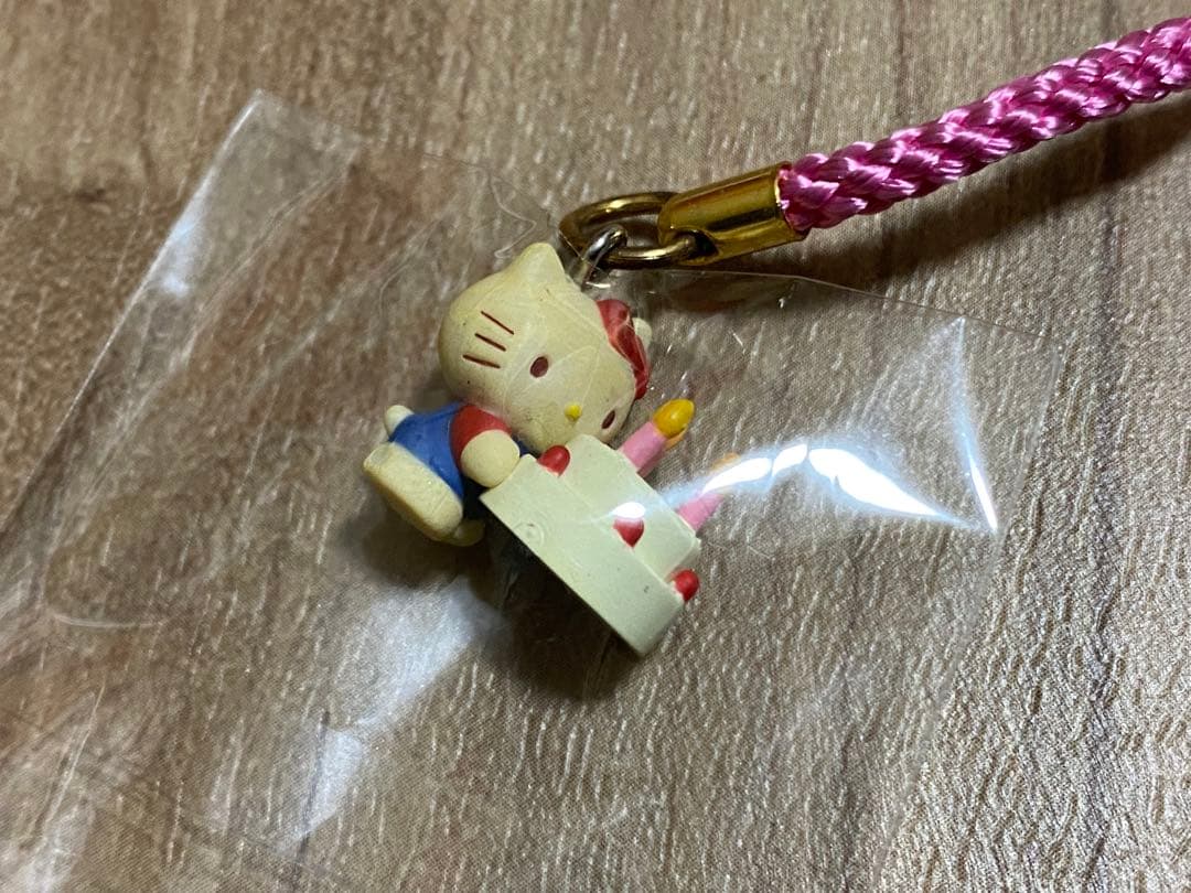 ハローキティ ストラップ 根付 ねつけ ケーキ KITTY&MIMMY 28th