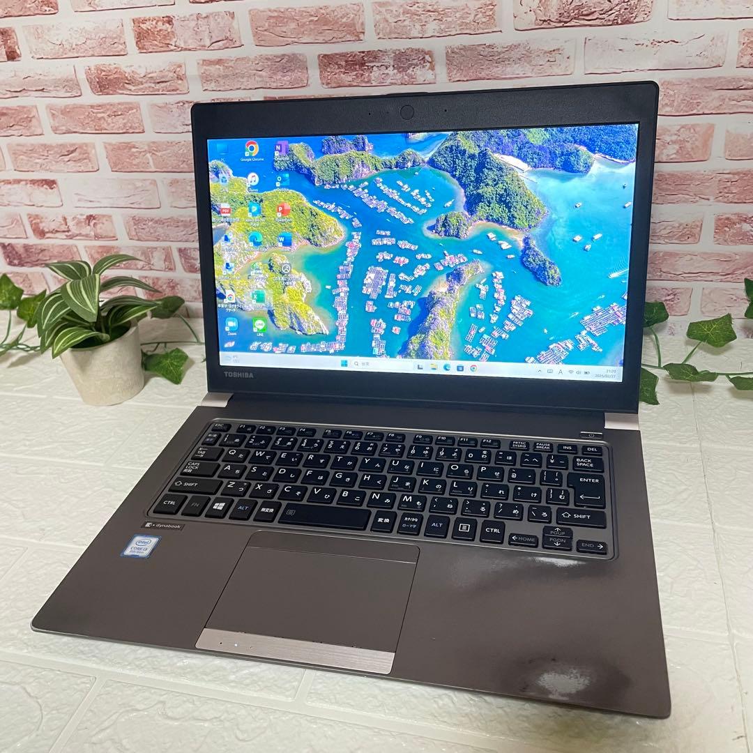 ★中古東芝パソコンSSD128GB メモリ8GB★R63/M ノートPC317 dynabook（ダイナブック） TOSHIBA DynaBook R63/P Core i5 メモリ8GB