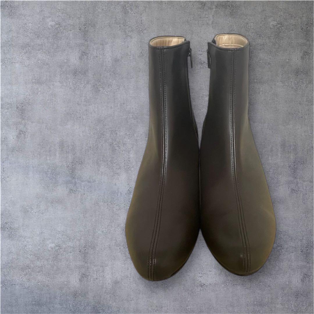 L(24〜24.5cm) RAKUNA ショートブーツ 整体 ダークブラウン