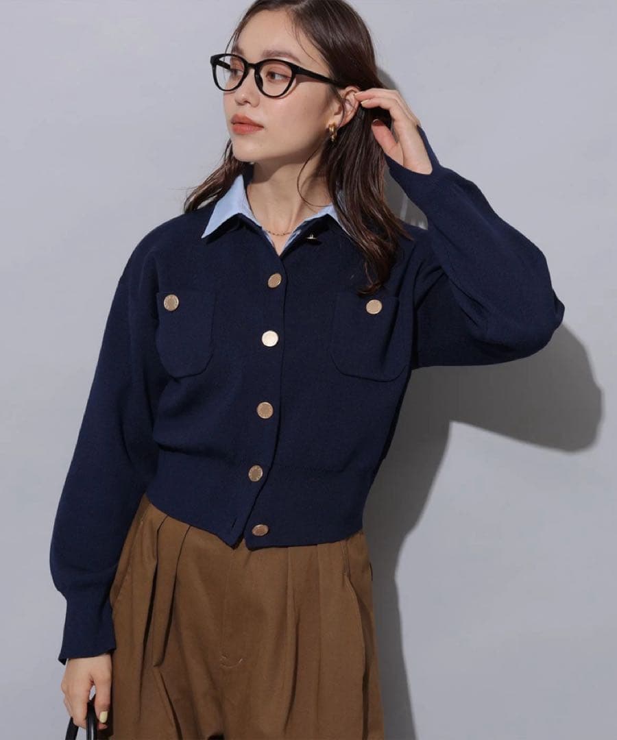 Arpege story シャツドッキング襟付きカーデ - メルカリ