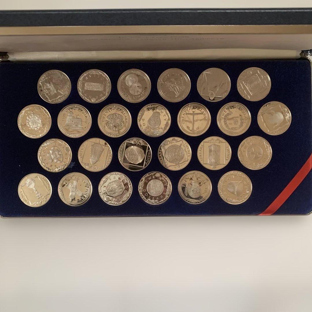 フランクリンミント カリブ海秘宝コインコレクション25点 プルーフ銀貨