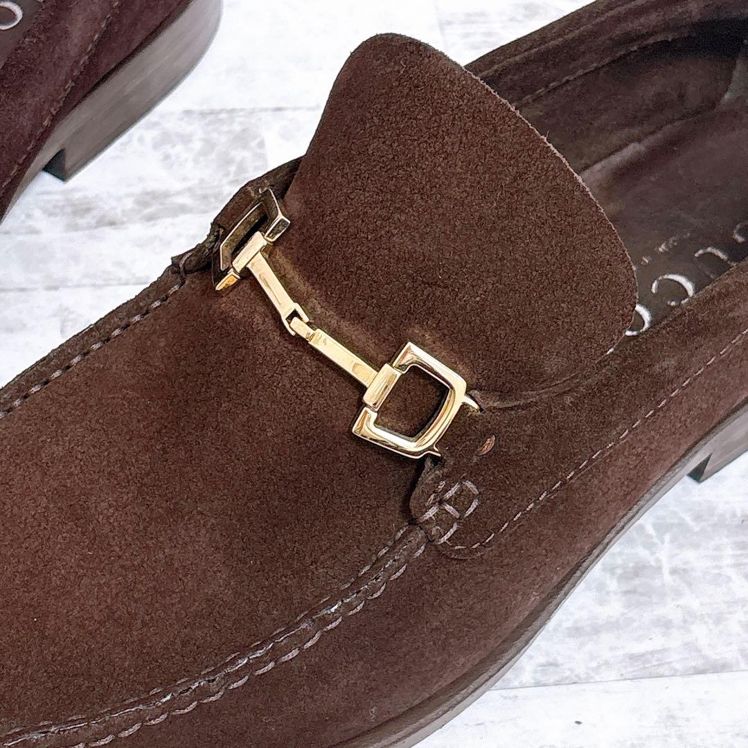 美品✨GUCCI ビットローファー スエード ゴールド金具 26.5cm 茶