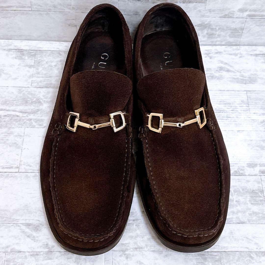 美品✨GUCCI ビットローファー スエード ゴールド金具 26.5cm 茶