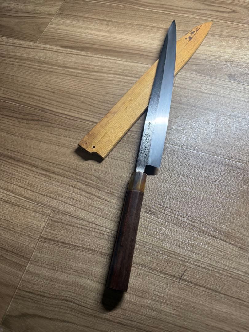有次 本焼 柳刃包丁 刃渡り 尺一 天然砥石研ぎました。 - メルカリ