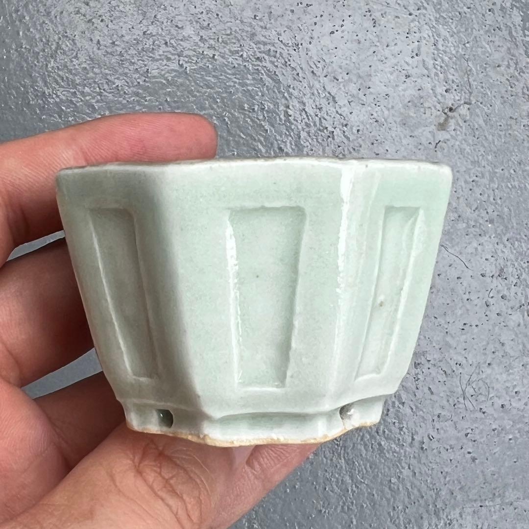 759.夢陶 額入八角鉢 盆栽鉢 豆鉢 5.6*5.9*3.8cm