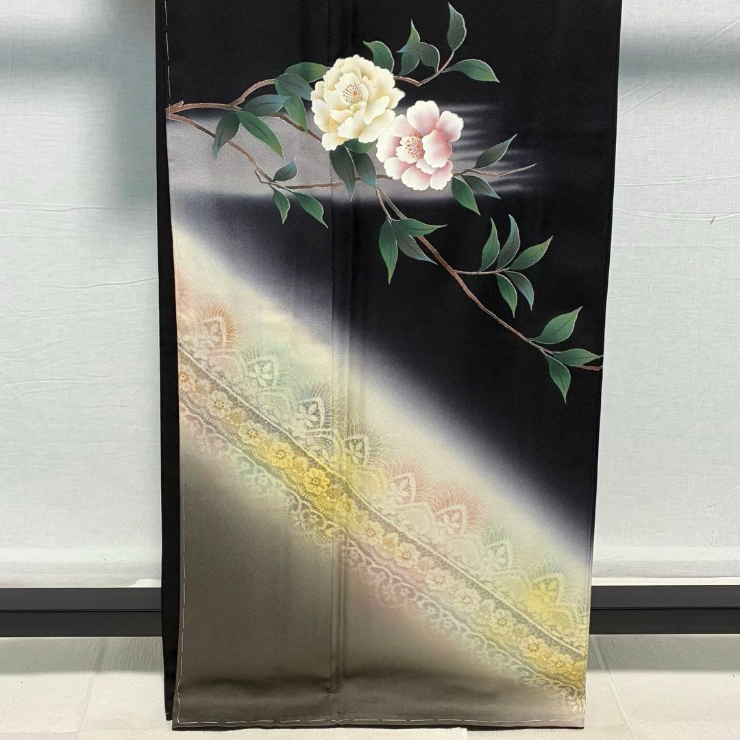 D230 訪問着 椿 正絹 着物 袷 しつけ糸付き未使用極美品 - メルカリ