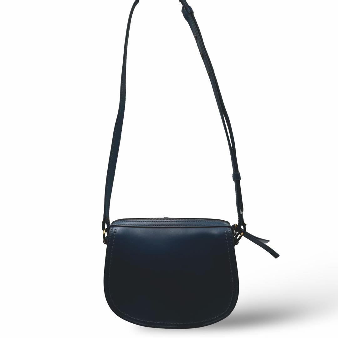 美品】ポロラルフローレン ショルダーバッグ レザー ブルー 斜め掛け