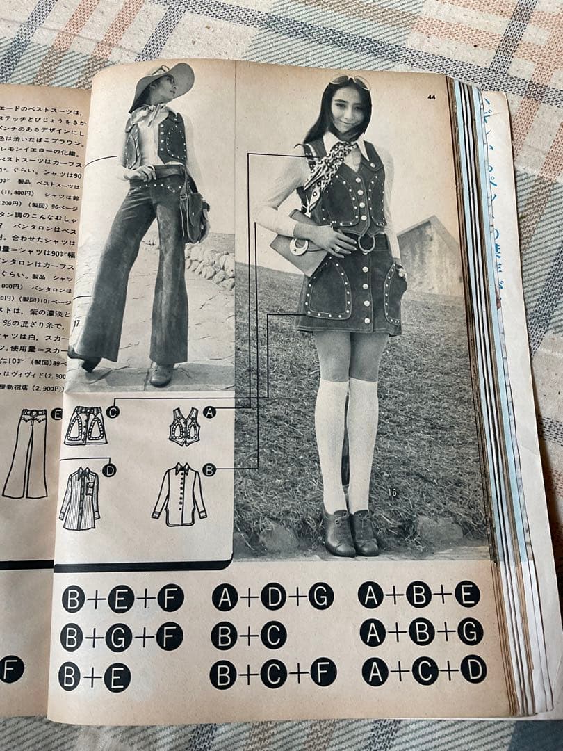 昭和45年／装苑・5月号付録・夏まで着られる組み合わせ服。【122ページ