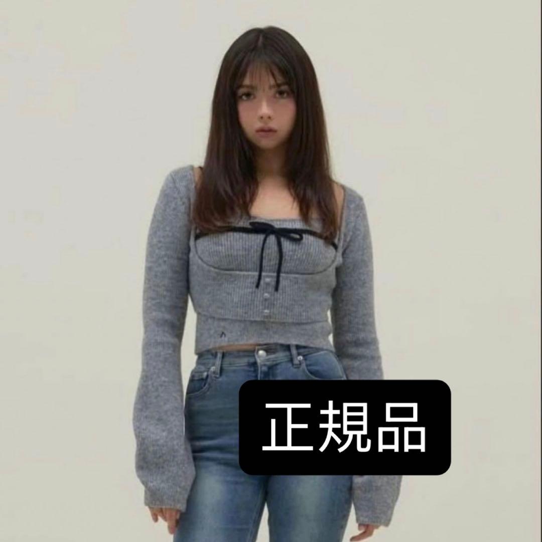 ANDMARY natalie ribbon set gray - メルカリ