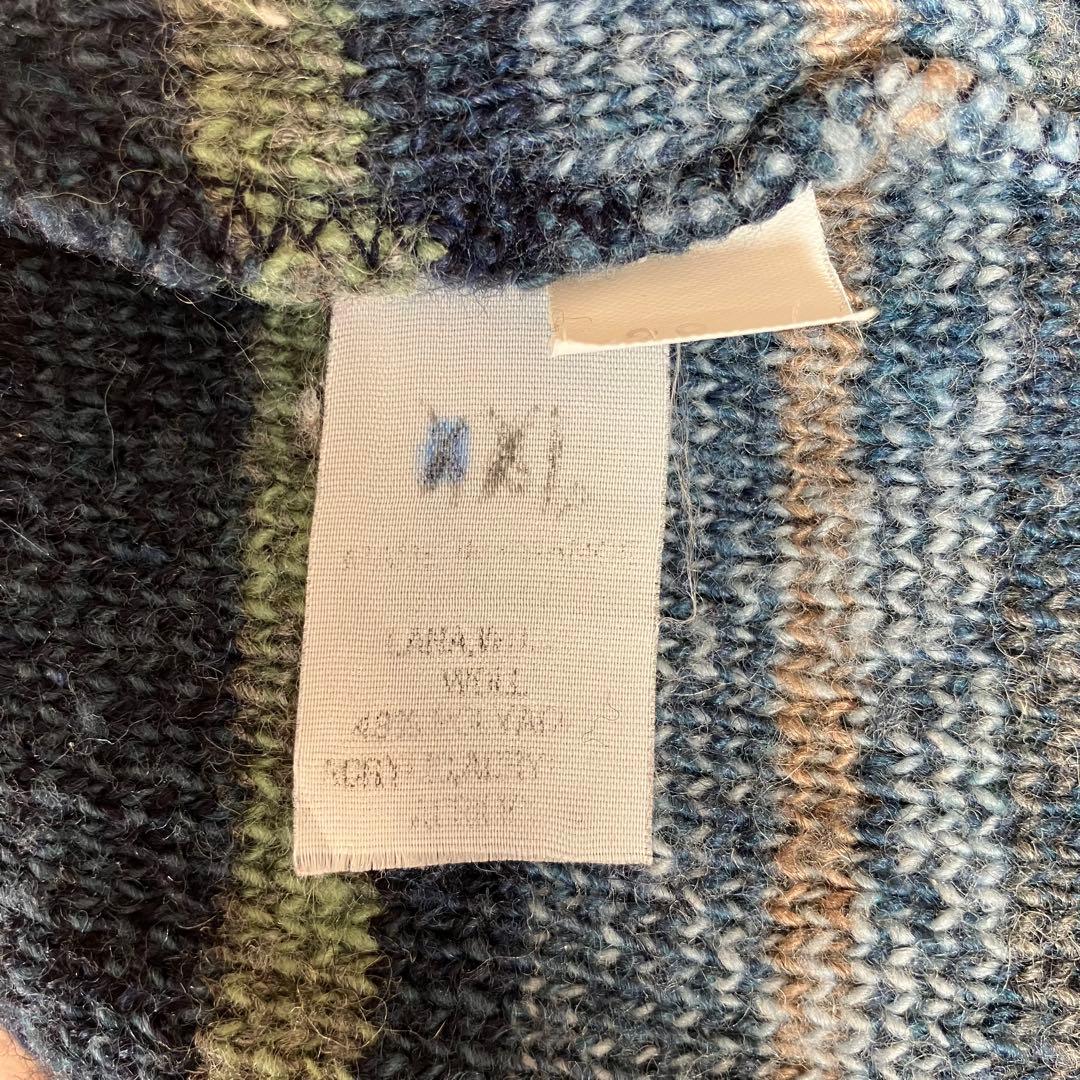 希少 80's フランス製 C.P.COMPANY ウールセーター 青 XL