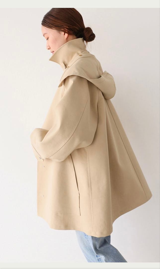 再値下げ!】IENA トリプルクロスフードコート ベージュ 36 - メルカリ