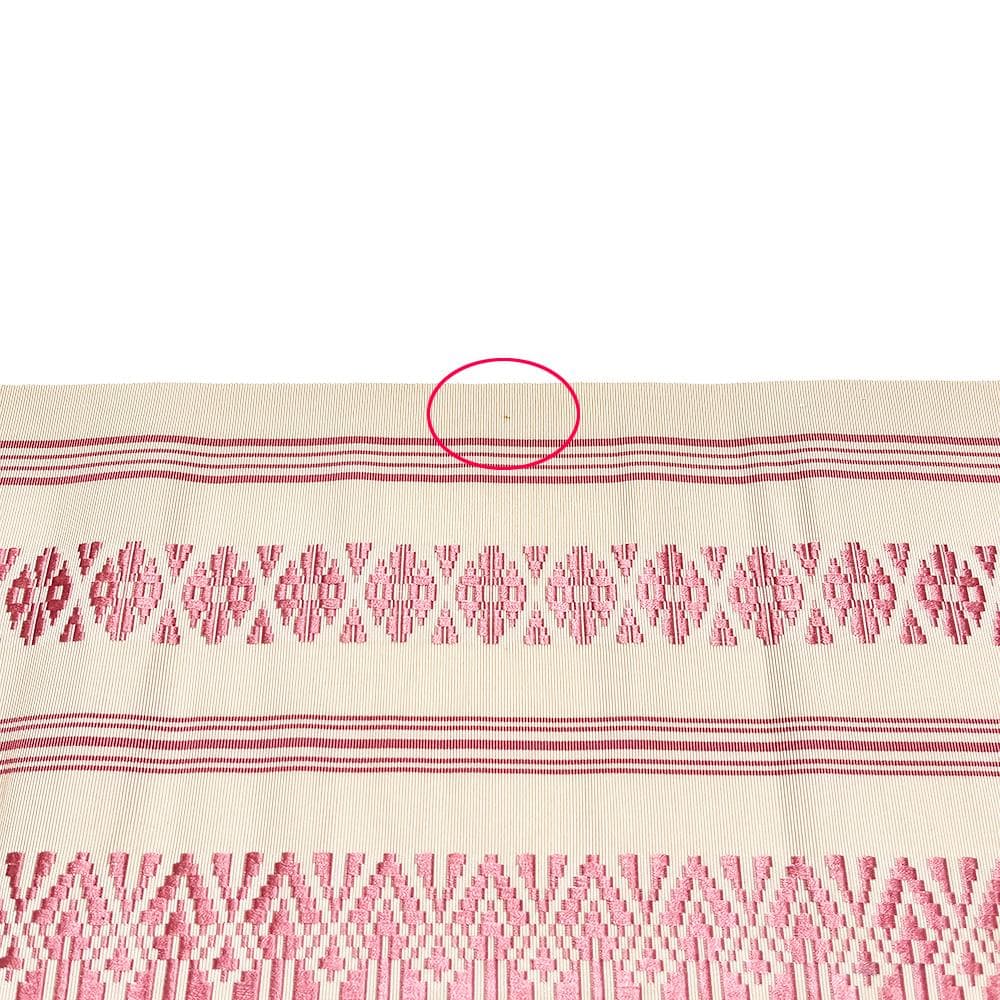 八寸名古屋帯 正絹 中古 博多織 白 ピンク 三献上 No.ymo0143 - メルカリ