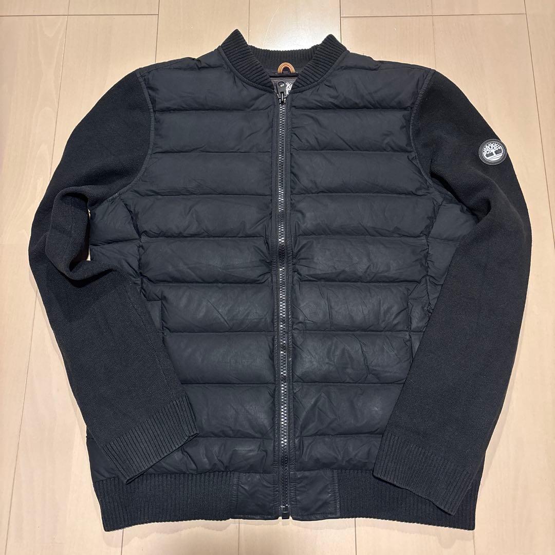 Timberland ブラック ハイブリッドダウンジャケット ティンバーランド ダウンジャンパー (Timberland/ダウンジャケット