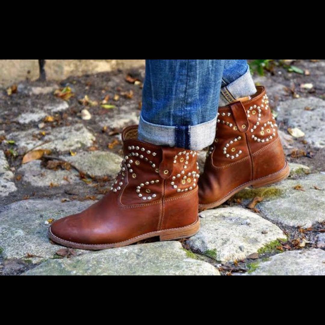 ISABEL MARANT ショートブーツ ウエスタン スタッズ 37 - メルカリ