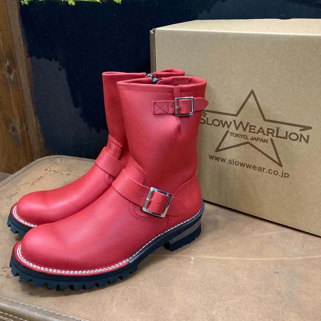 ▽7E SLOWWEARLION エンジニアブーツ レッド OB-8595SR