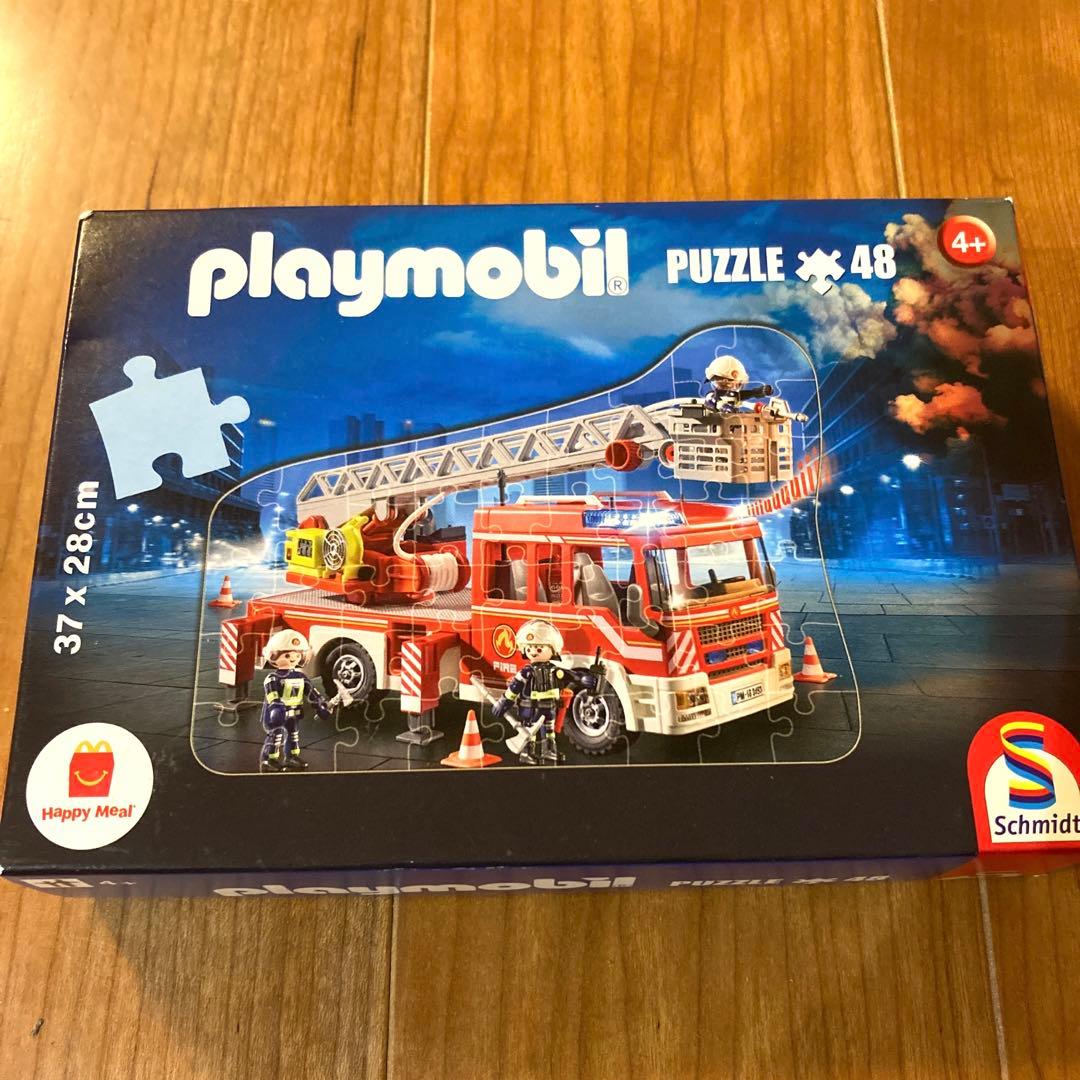 お値下げ レア プレイモービル パズル 消防車 はしご車 48ピース