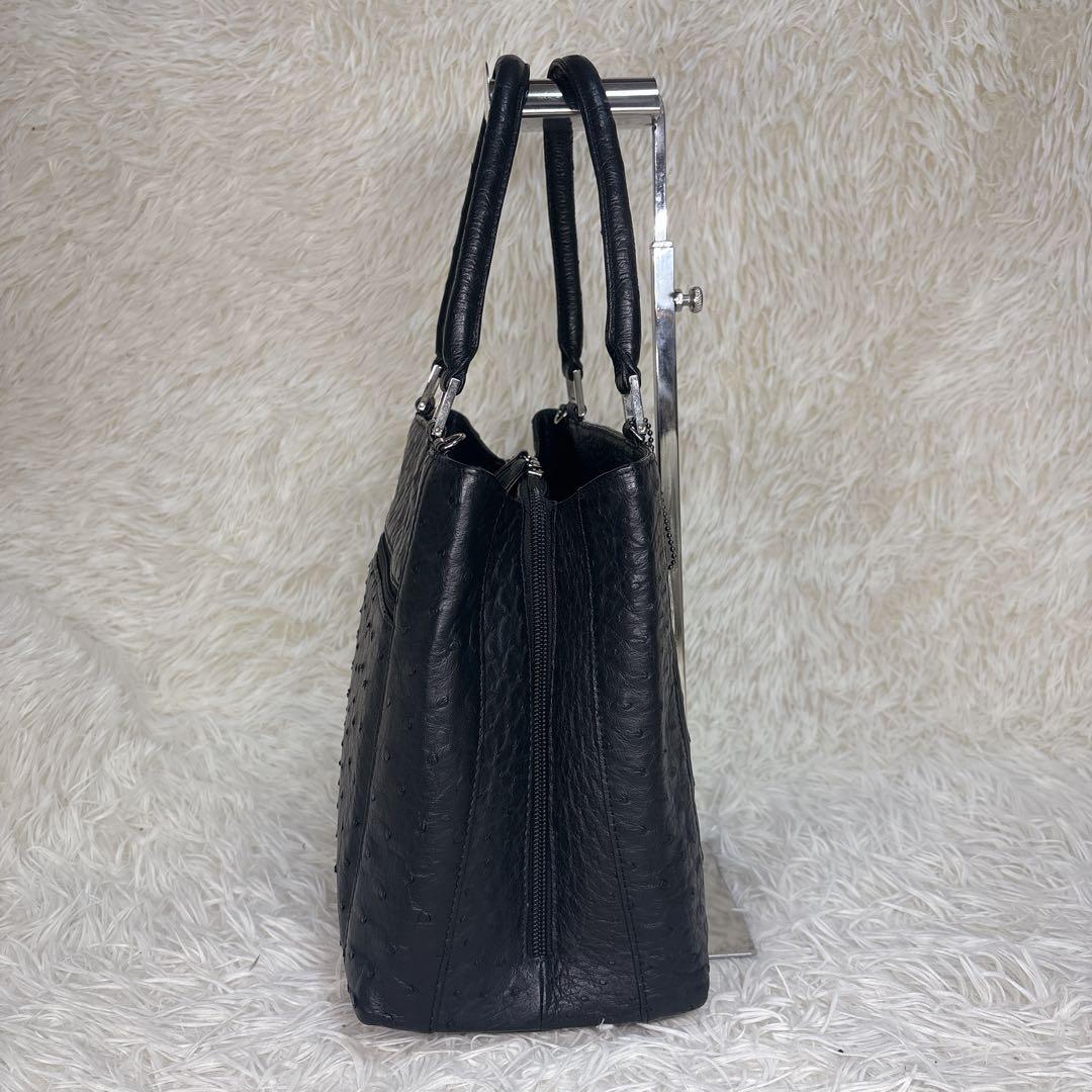 アールグレイ様 JRA認定 オーストリッチ 黒 ラウンドファスナー 縦型