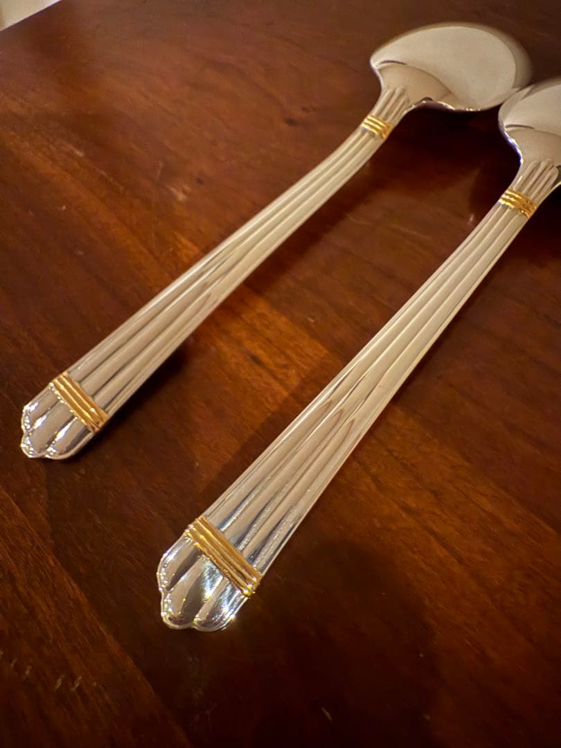 クリストフル アリアゴールドリング デザートスプーン 2本の通販はau