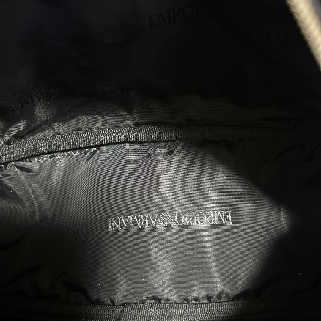 《極美品》EMPORIO ARMANI メンズ レザー ロゴ金具 セカンドバッグ