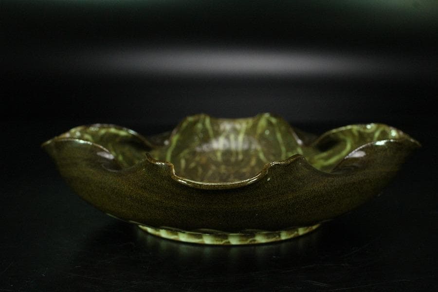 現川 横石臥牛 四方 盤 12cmx12cm(K-LC542)