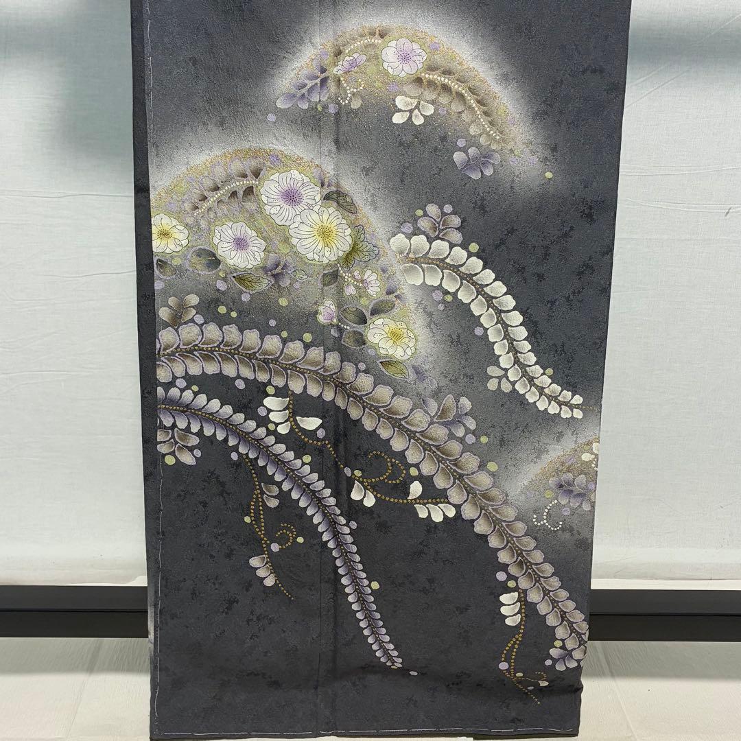 D318 訪問着 辻ヶ花 一つ紋 正絹 着物 袷 しつけ糸付き未使用極美品