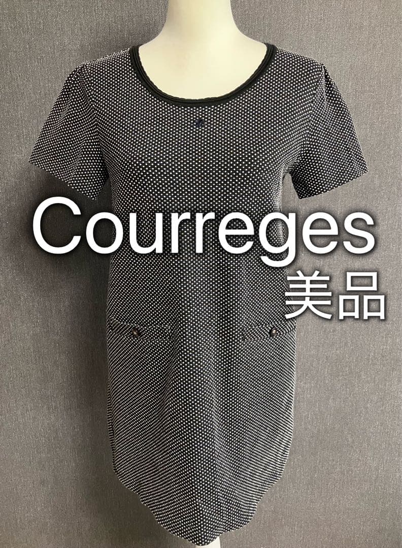 Courrèges クレージュ ワンピース 黒 ブラック 美品 38 - メルカリ