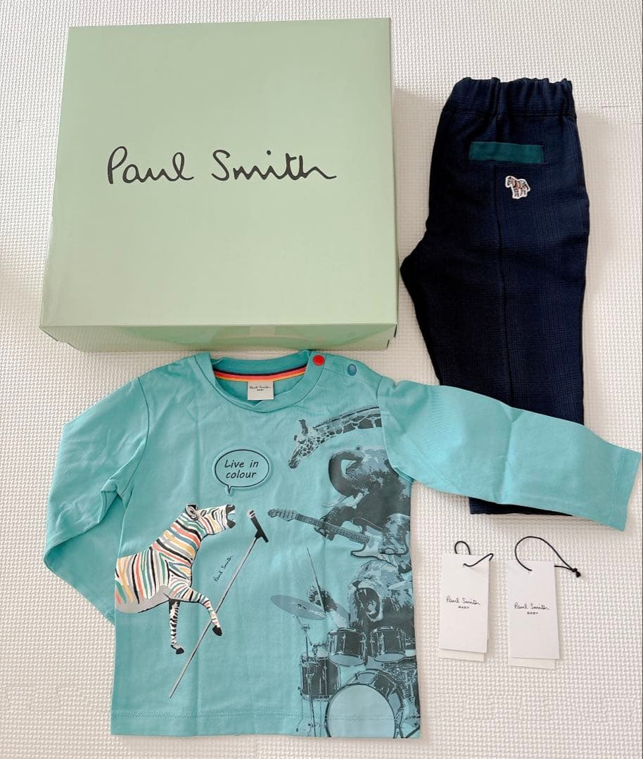 Paul Smith Baby 長袖カットソー•パンツセット ゼブラ柄長袖Tシャツパンツセット(80cm コーラル): ベビー - ナルミヤ