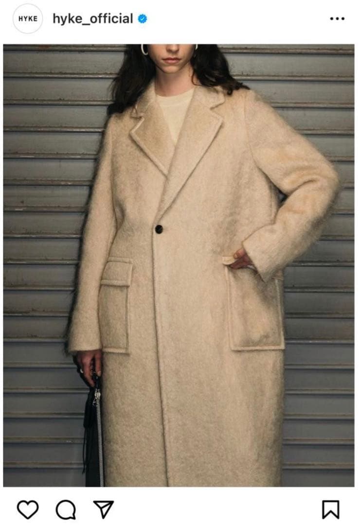 HYKE モヘアダブルブレステッドコート - メルカリ