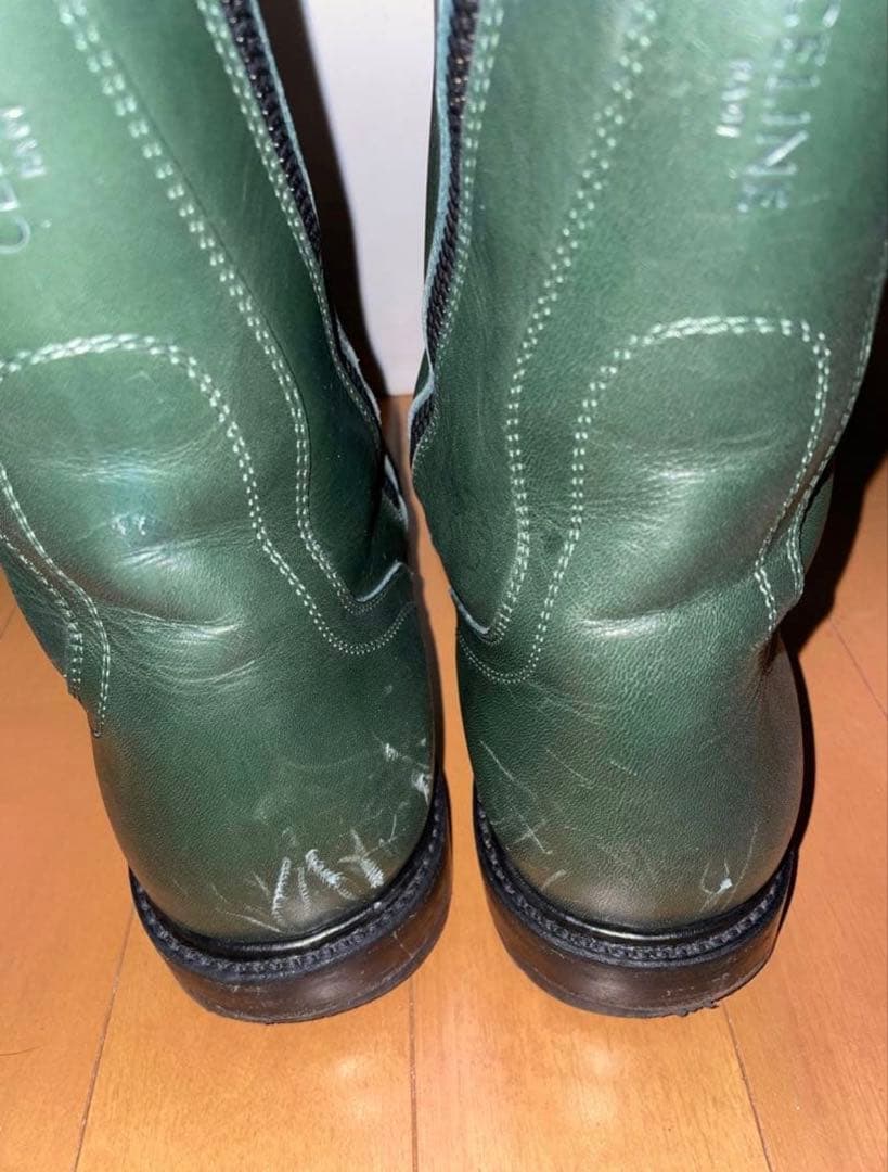 箱付き】CELINE コンバットブーツ グリーン セリーヌ エディスリマン期