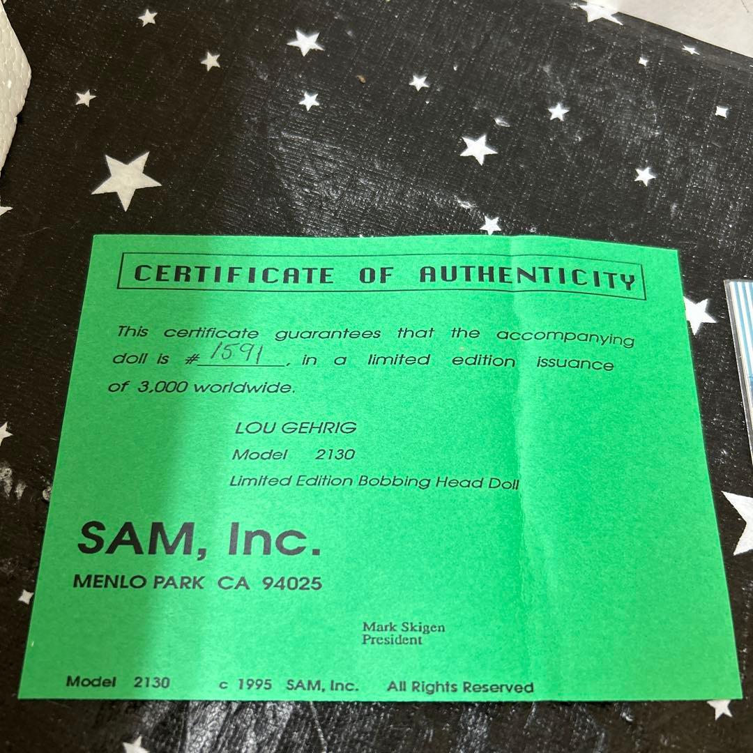 SAM社 ボビングヘッドドール ルーゲーリッグ ニューヨークヤンキース