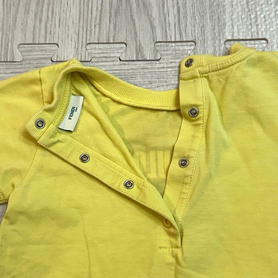 FENDI KIDS 12M ロンパース 半袖 イエロー ズッカ柄 モノグラム - メルカリ
