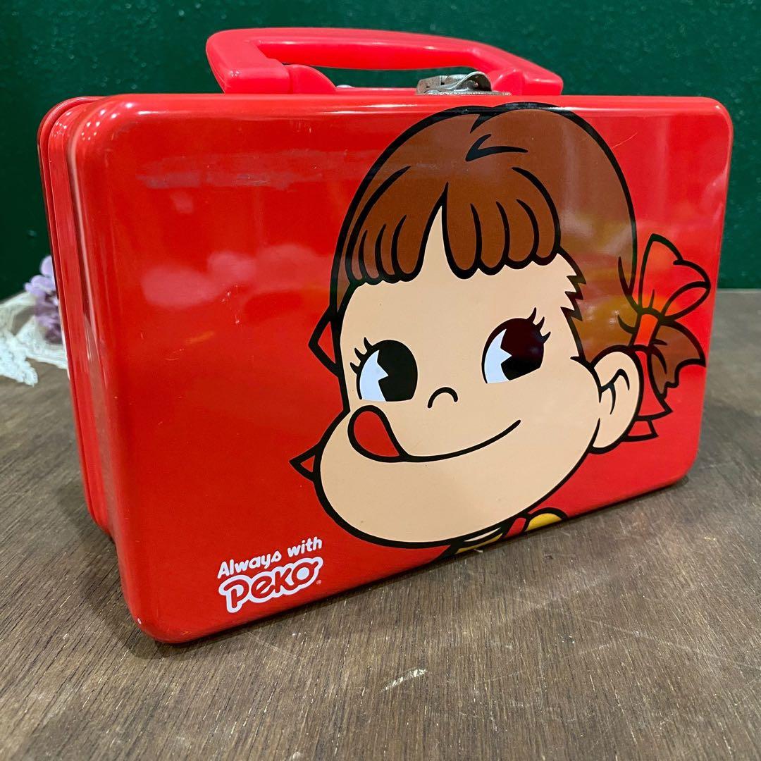 ペコちゃん 缶バッグ 不二家 ブリキ缶 お菓子缶 靴型缶 インテリア