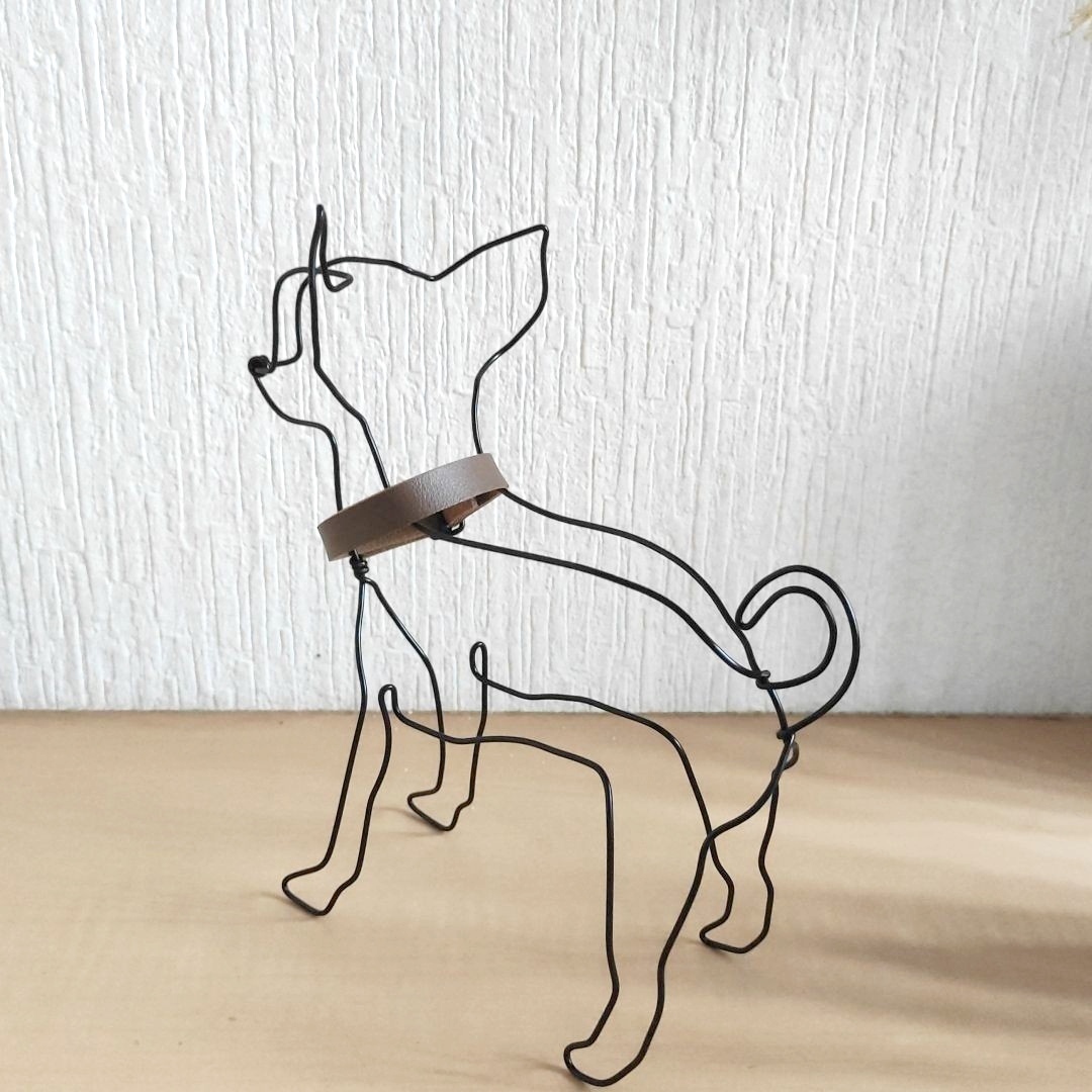 犬 チワワ スムース ワイヤークラフト ワイヤーアート - たゆとう.wire