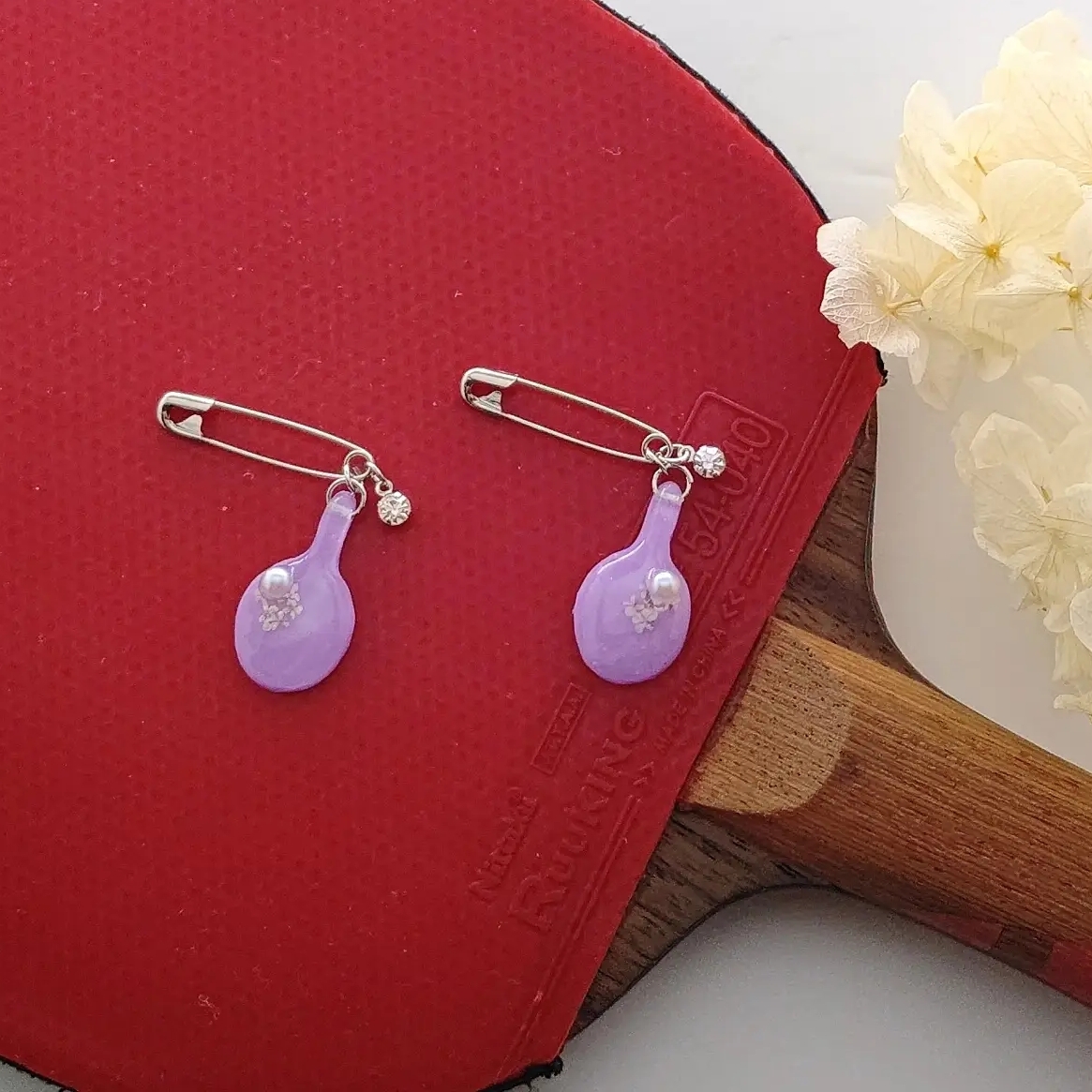 MOCHI＊卓球ゼッケンピン(ラケット紫) - MOCHI135912'S GALLERY