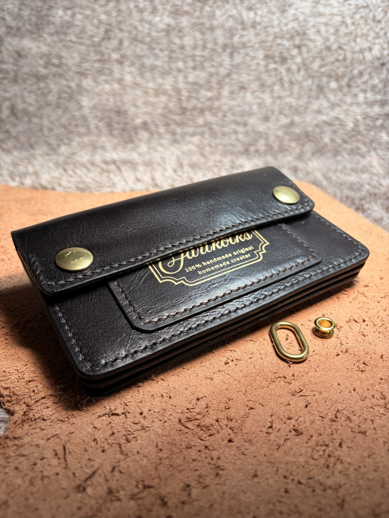 ◎大人の渋さ漂う.二つ折り.オイルヌメシャグポーチ◎ - Jarikoikstory