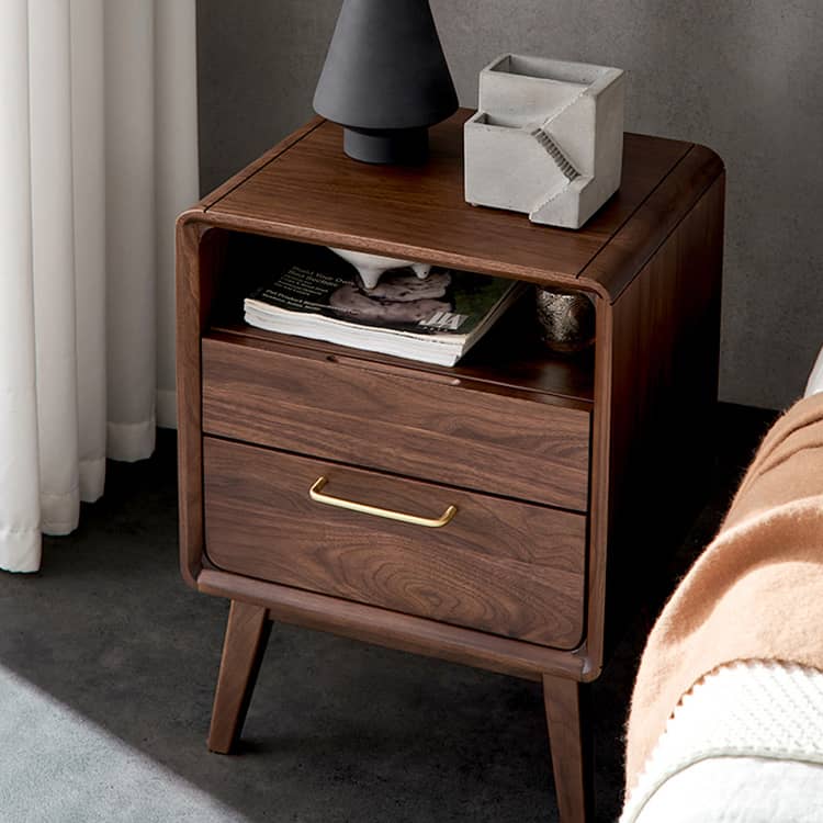 ナイトテーブル サイドテーブル 引き出し2杯 2カラー選択